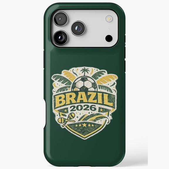 Brazil 2026 Soccer Retro Vintage for iPhone Case 11 through 17 Pro Max