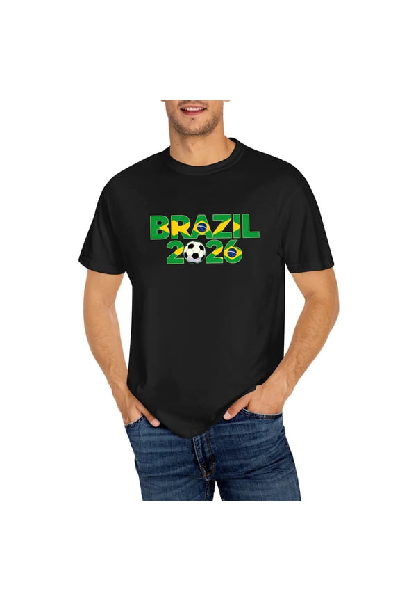 Brazil 2026 T-Shirts for Men Women Casual Crew Neck Short Sleeve Graphic Cotton Tees Comfy Relaxed Fit Fans Tops