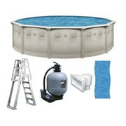 Brazil 27' x 52" Round Above Ground Swimming Pool Premium Package
