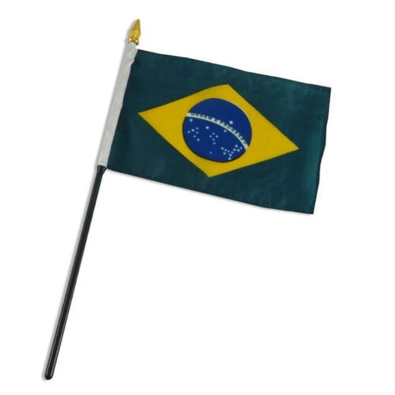 Brazil 4"x6" Flag Desk Table Stick (Sewn Edges)