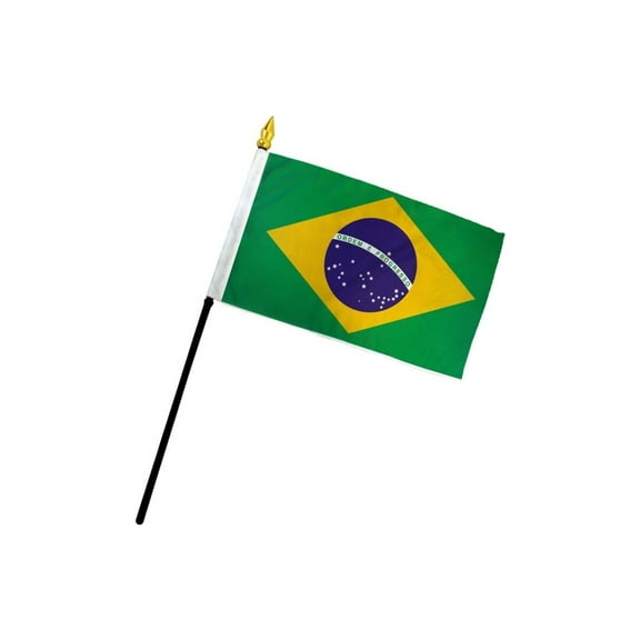 Brazil 4x6in Stick Flag