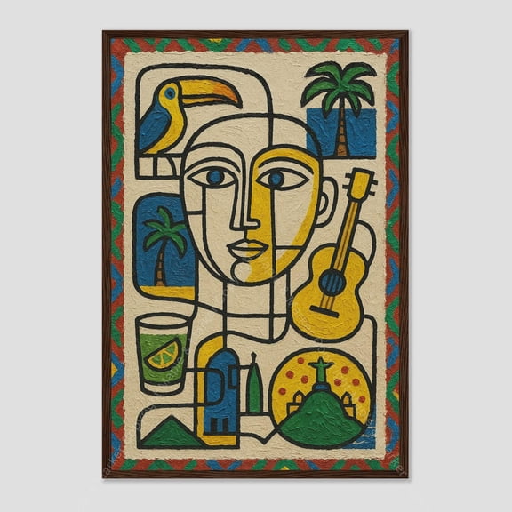 Brazil Abstract Map Wall Art Print