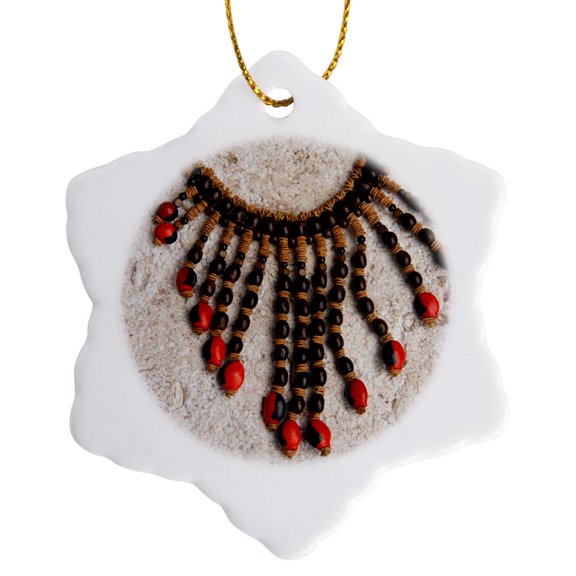 3drose, Brazil, Amazon, Alter Do Chao. Souvenir Necklace., 3 inch Snowflake Porcelain Ornament