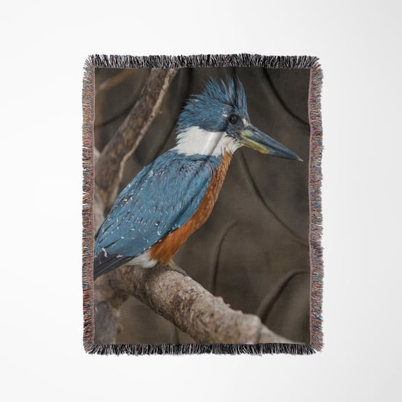 Brazil. An Amazon Kingfisher In The Pantanal., Woven Blanket