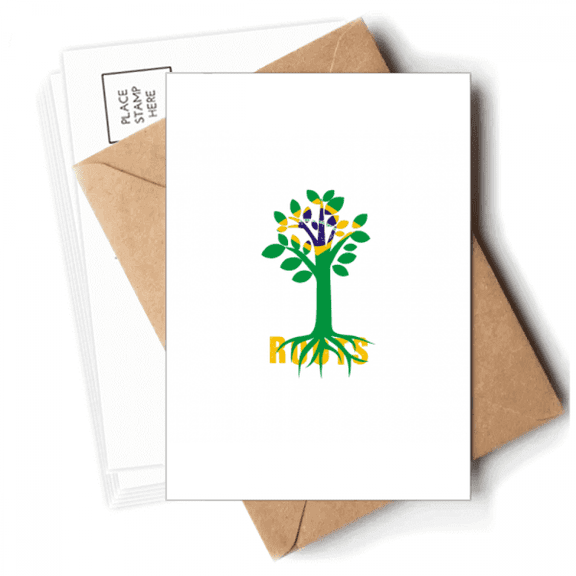 Brazil Ancestral Faly Flag Roots Postcards Envelopes Blank Note Cards Mailing