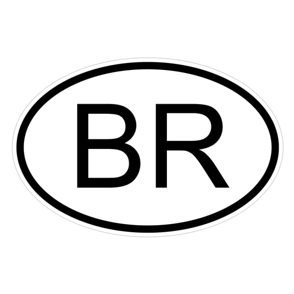 Brazil Brazilian BR Country Code Car Truck Window Bumper Laptop Sticker Decal 3"