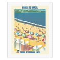thumbnail image 1 of Brazil - Brazilian Beach Resort - Moore-McCormack Lines - Vintage Ocean Liner Travel Poster c.1964 - Fine Art Rolled Canvas Print 20in x 26in, 1 of 4