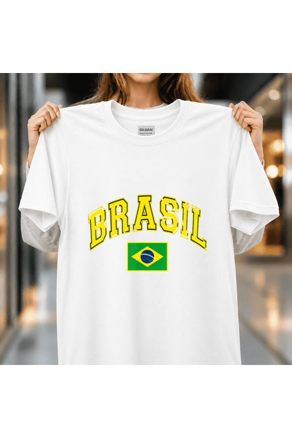 Brazil Brazilian Flag Brasil Graphic Bold Icon Statement Apparel Unisex T-Shirt, S-5XL
