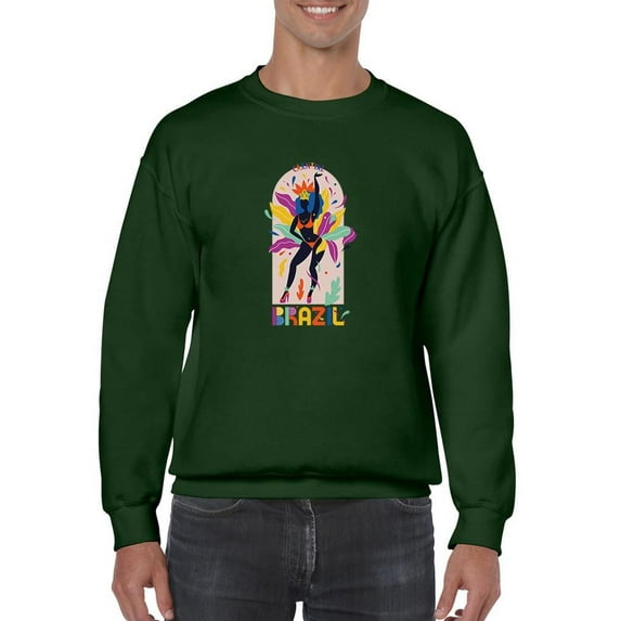 Brazil Carnival 90'S Style Sweatshirt Men -Image by Shutterstock, Male 5X-Large