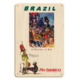 thumbnail image 1 of Brazil - Carnival in Rio - Pan American World Airways - Vintage Airline Travel Poster by William Linzee Prescott c.1960 - 8 x 12 inch Vintage Wood Art Sign, 1 of 4