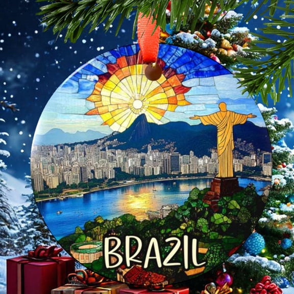 Brazil Christmas Ornament, Ceramic, Acrylic - Destination Souvenir, Festive Tree, Holiday Keepsake 2025, Gift for Travelers, Commemorative, Holiday Tree Decoration