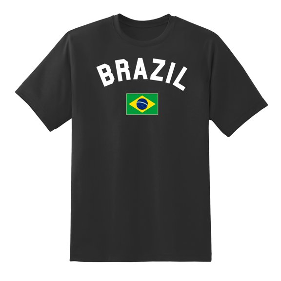 Brazil Country Flag Sports Fan Brazil Pride Fashion T Shirt Men or Women Black,3XL