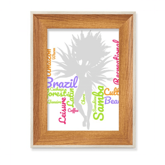 Brazil Dance Samba Culture Wordcloud Desktop Wooden Photo Frame Display Picture Art Painting Multiple Sets