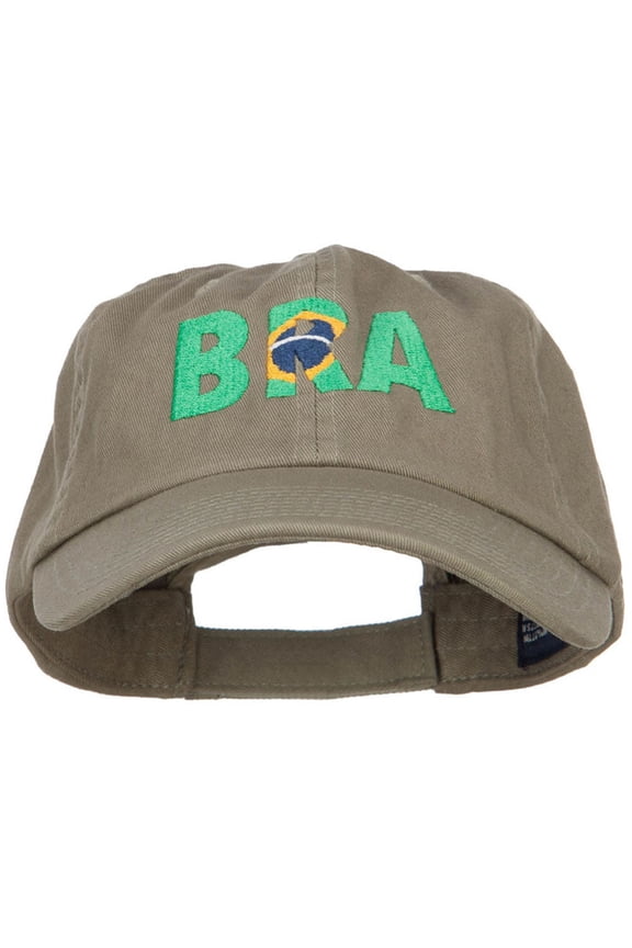 Brazil Embroidered Low Profile Cap - Olive OSFM