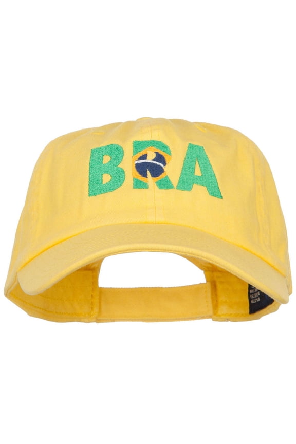 Brazil Embroidered Low Profile Cap - Yellow OSFM