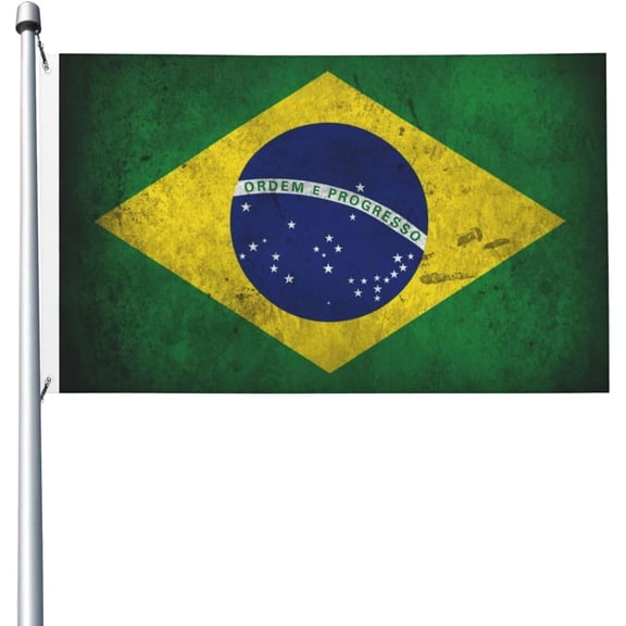 Brazil Flag 3x5 Outdoor Double Sided Flag Banner For Outside With 2 Brass Grommets Patio Lawn Decor Flags