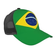Brazil Flag Baseball Hat Adjustable Flag Trucker Hat Sun Caps Outdoor for Women and Men