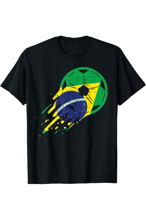 Brazil Flag Brazilian Soccer Football Fan Men Women Kids T-Shirt