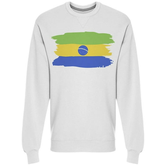 Brazil Flag Brush Strokes Sweatshirt Men -Image by Shutterstock, Male 3X-Large