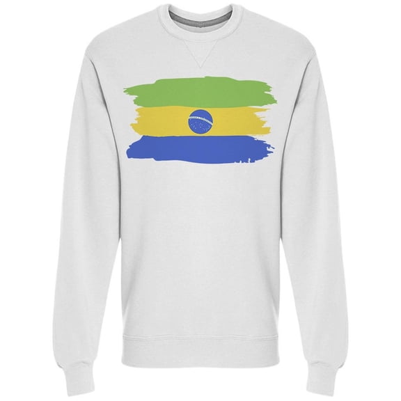 Brazil Flag Brush Strokes Sweatshirt Men -Image by Shutterstock, Male Large