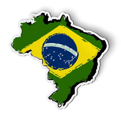 Brazil Flag Country Shape - 5" Magnet for Car Locker Refrigerator