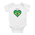 thumbnail image 1 of Brazil Flag Heart Love Cute Baby Clothing Bodysuits Boy Girl Clothes, 1 of 5
