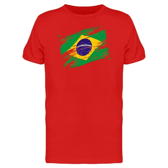 Brazil Flag In Grunge Style T-Shirt Men -Image by Shutterstock, Male Small