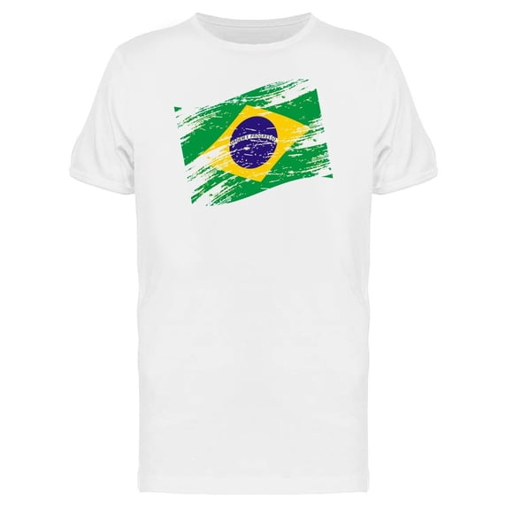 Brazil Flag In Grunge Style Tee Men's -Image by Shutterstock