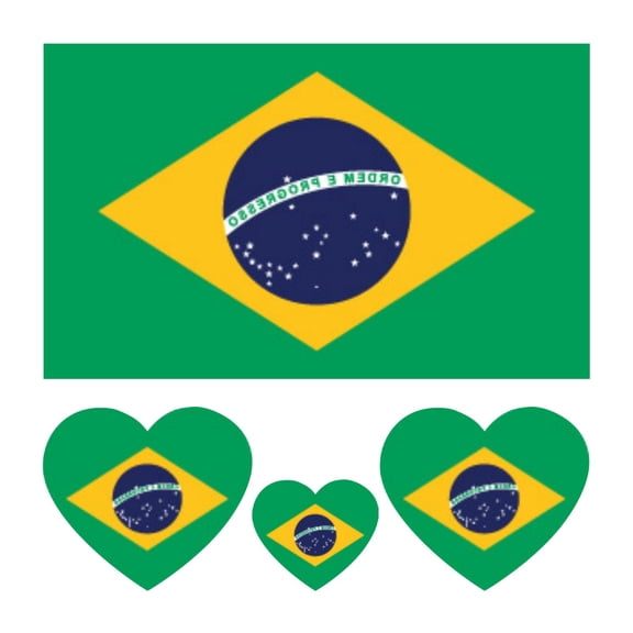 Brazil Flag Tattoo Temporary,1 Pc World Cup|Sports Waterproof Sweat Sports National Flag Removable Fake Face Stickers For Teenages Boys Girls Men Women(Brazil)