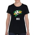 thumbnail image 1 of Brazil Football Soccer T-Shirt Women -Smartprints Designs, Female Small, 1 of 4