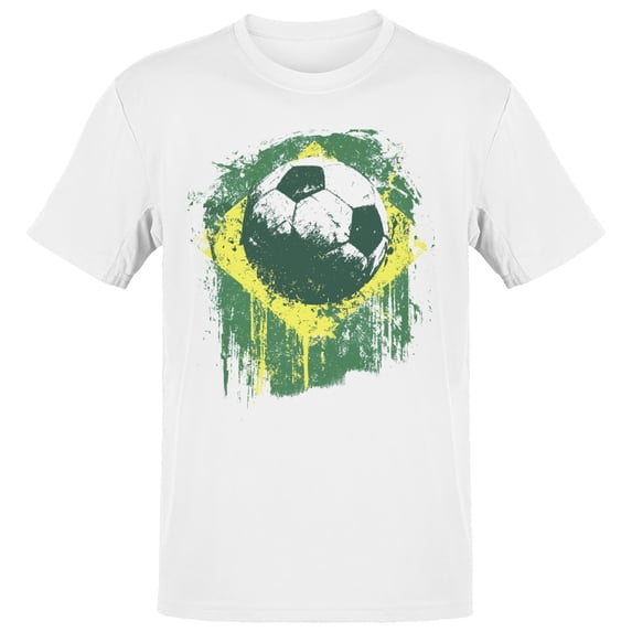 Brazil Grunge Soccer Men's White T-shirt