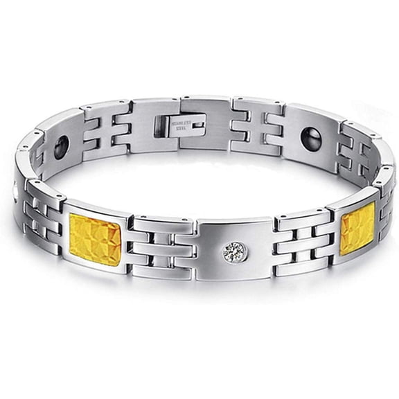 Brazil Hematite Steel Magnetic Energy Stone Therapy Bracelet (Unisex)