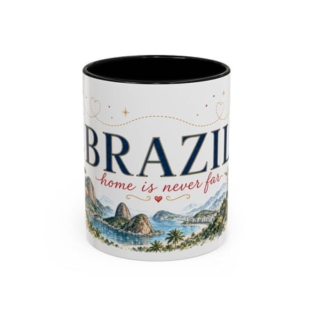 Brazil Home Country Mug - Long Distance Friendship Gift - 11oz Accent Coffee Mug | Dishwasher & Microwave Safe Gift Mug