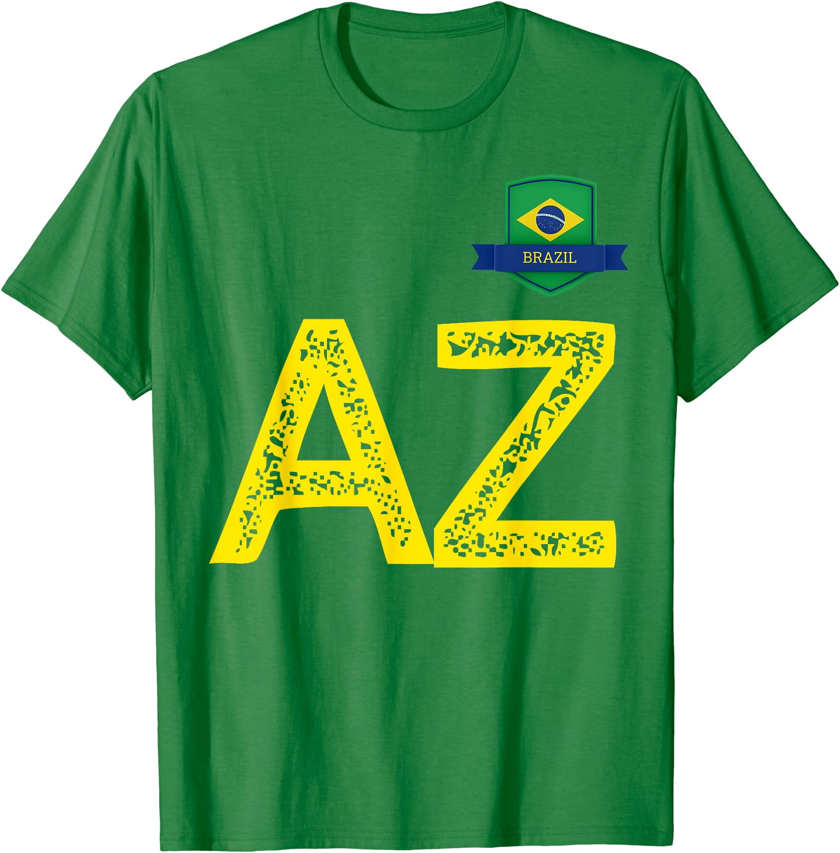 Brazil Fun Letters Brazil Human Flag Letter A And Z Brazil T-Shirt - Walmart.com