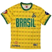 Brazil International Team Mens 1990 Retro Soccer Jersey by Headgear Classics Small, Yellow