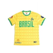 Brazil International Team Men's Headgear Classics 1990 World Cup Soccer Jersey (Small, Yellow)