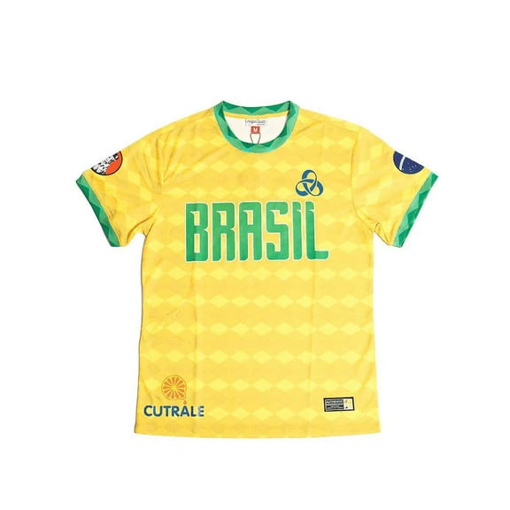 Brazil International Team Men's Headgear Classics 1990 World Cup Soccer Jersey (X-Large, Yellow)
