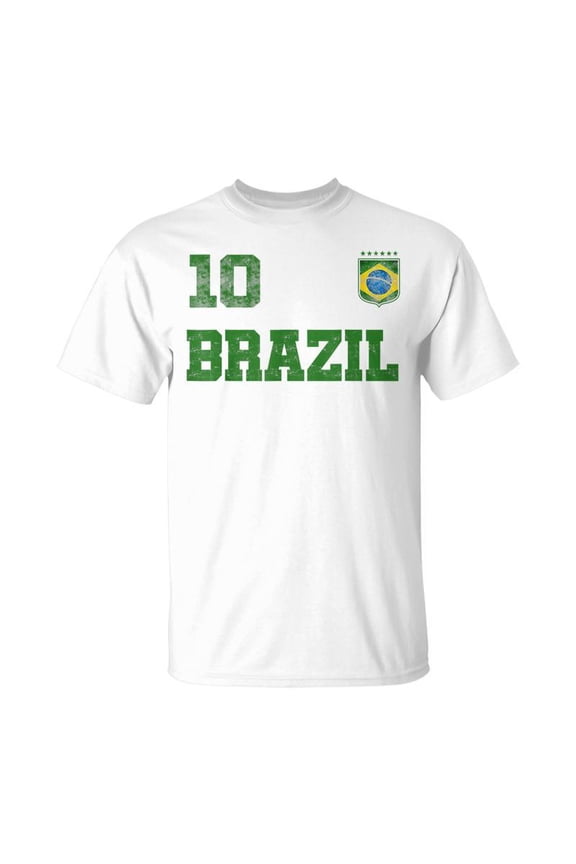 Brazil Jersey Number Ten Brazilian Futebol Soccer Men Women Tshirt Graphic Print Unisex