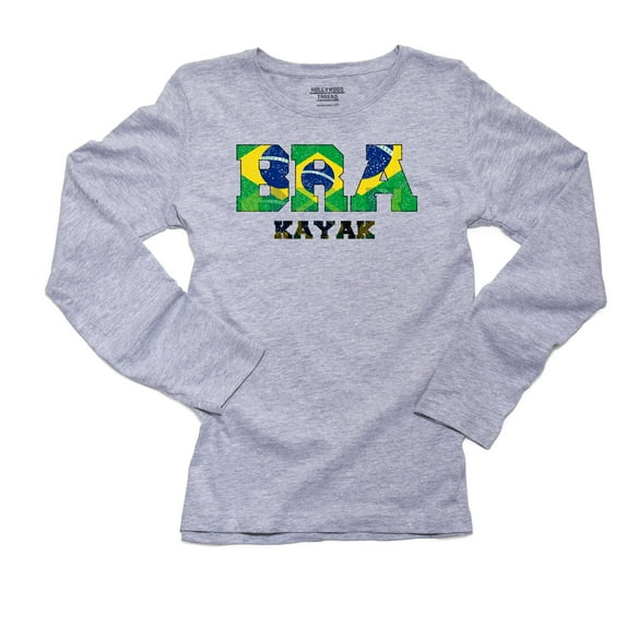 Brazil Kayak - Olympic Games - Rio - Flag Women's Long Sleeve Grey T-Shirt