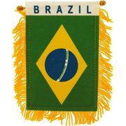 Brazil MINI BANNER FLAG GREAT FOR CAR & HOME WINDOW MIRROR HANGING