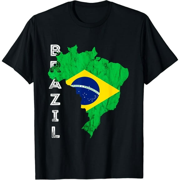 Brazil Map Brazilian Flag Brasil Brasilian Brazilian Pride T-Shirt