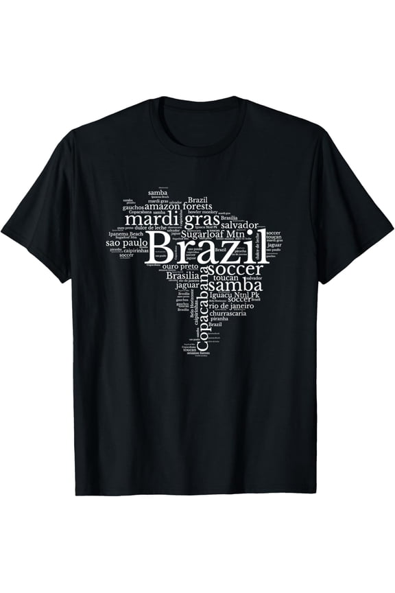 Brazil Map Brazilian Soccer Copacabana Brasil Men Women Gift T-Shirt