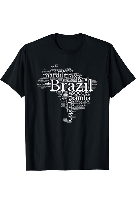 Brazil Map Brazilian Soccer Copacabana Brasil Men Women Gift T-Shirt