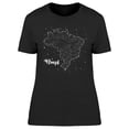 thumbnail image 1 of Brazil Map In Constellations T-Shirt Women -Image by Shutterstock, Female Small, 1 of 2
