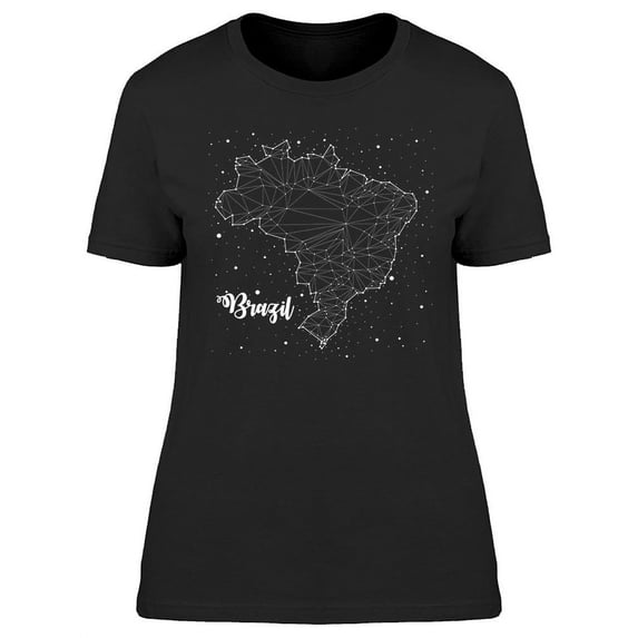 Brazil Map In Constellations T-Shirt Women -Image by Shutterstock, Female Small