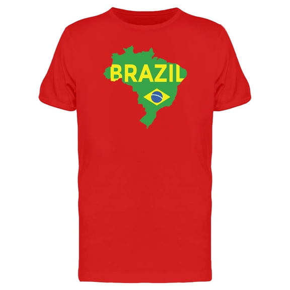 Brazil Map Travel Lovers T-Shirt Men -Image by Shutterstock, Male Medium