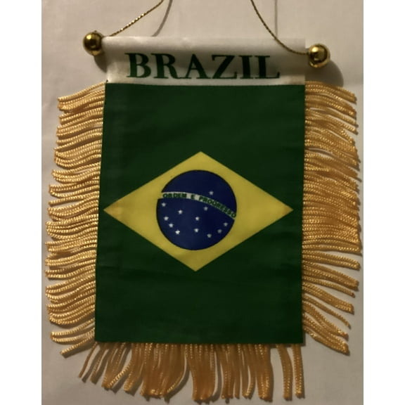 Brazil Mini Flags 4X 6 inch Window rear mirror