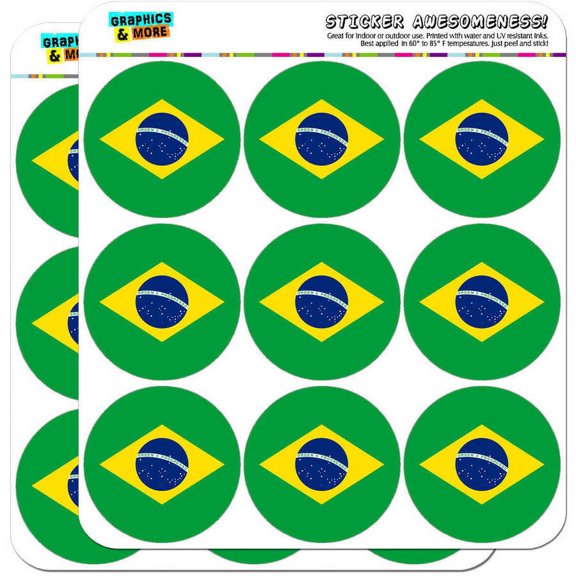 Brazil National Country Flag 18 2" Planner Calendar Scrapbooking Crafting Stickers