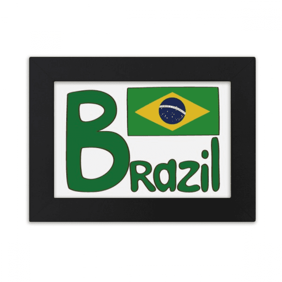 Brazil National Flag Green Pattern Desktop Photo Frame Ornaments Picture Art Painting