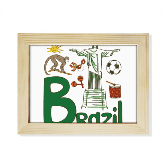 Brazil National symbol Landmark Pattern Desktop Photo Frame Picture Art Decoration Painting 6x8 inch
